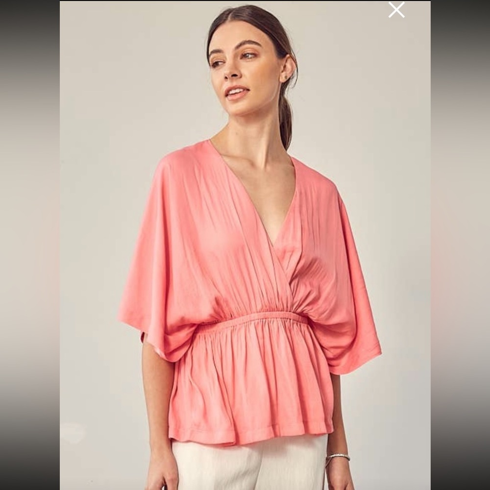 Mustard Seed Bubblegum Pink Kimono Style Top🌸NWT